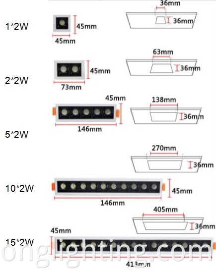 Top Aluminium SMD SMD LED sem acabamento Downlight Robled Downlight 2/4/10/20/30W para iluminação interna
